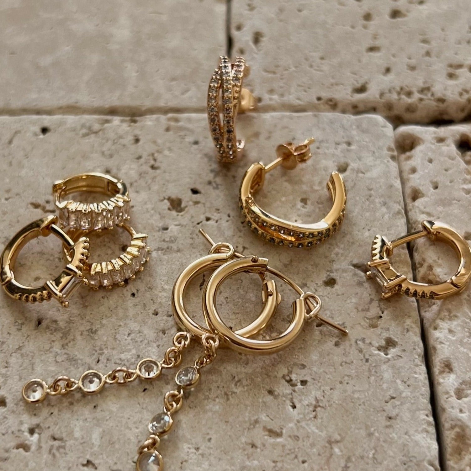 Gold earrings dainty
