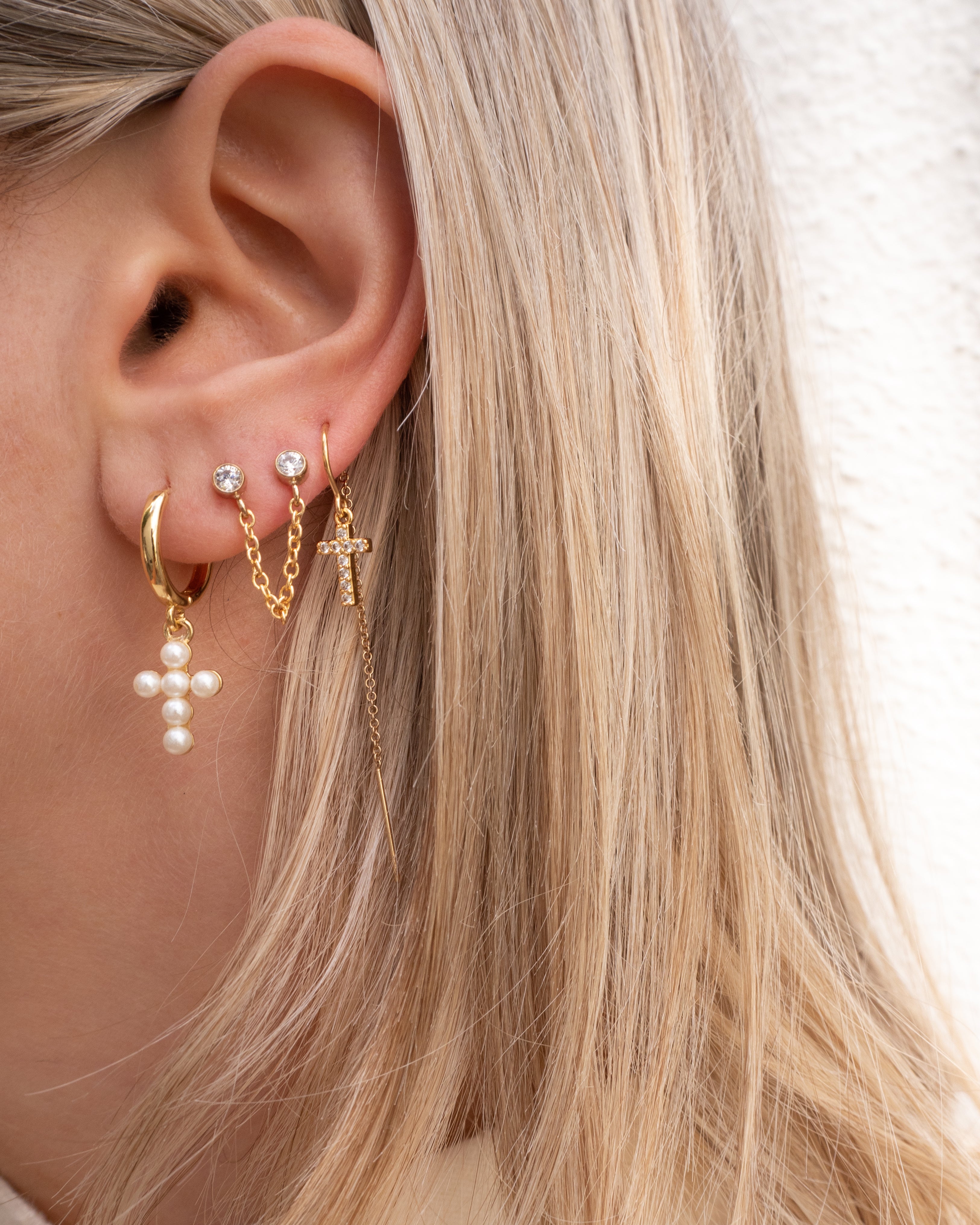 cross hoops, cross earrings, hoops with cross, pearl cross, hoop earrings, stacking earrings, stacking hoops, dainty earrings, stacking earrings, cross hoops, dainty